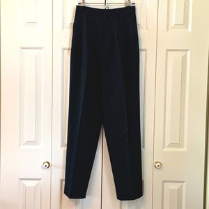 Black Wool Palazzo Style Trousers ~